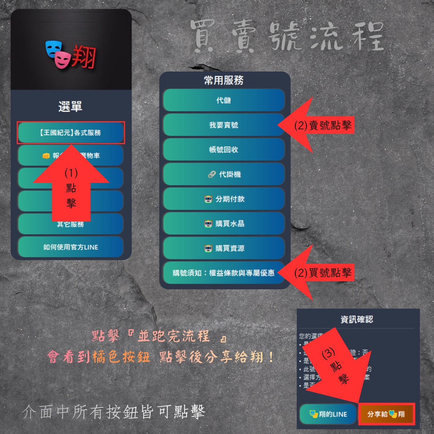 官方LINE 賣號流程說明